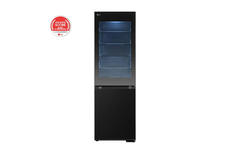 Voorkant van 352L Koelkast en vriezer Zwart | MoodUP™ | InstaView™ | ThinQ™ - GBG5160CEV